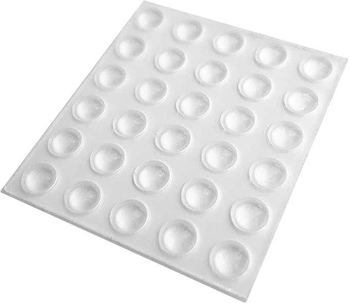 30 Mini Clear Self Adhesive Domed Rubber Feet, Bumper Stops for Coasters, Furniture, Glass