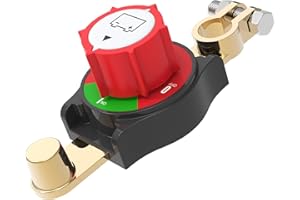 Hilictokt Top Post Battery Switch On/Off 275A 12-48V Battery Cut Off Switch Heavy-Duty Push Button Rotary Actuator Black