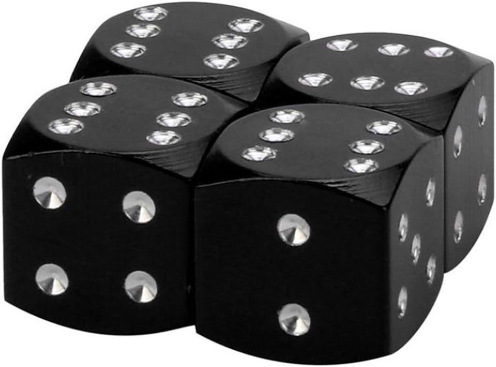 Saingace Valve Caps 4Pcs Dice Dust Valve Caps Car Motorcycles Electric Cars 80's Novelty Fun Retro