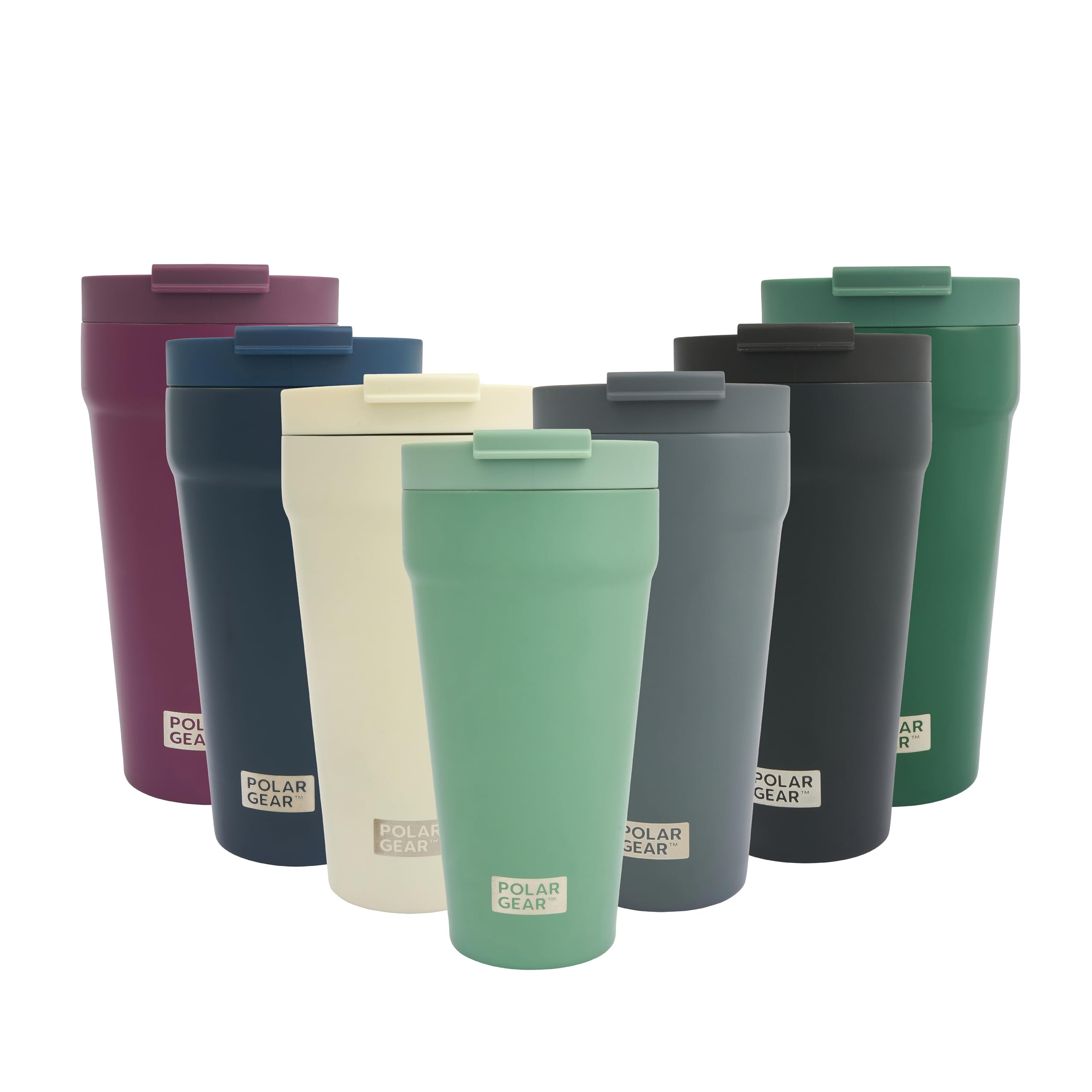 Polar Gear Coffee Cup Travel Mug, 470ml Large Travel Mug, Insulated Cup with Leakproof Screw Closure Lid, 304 Stainless Steel Double Walled, Reusable Coffee Cups (Eucalyptus)