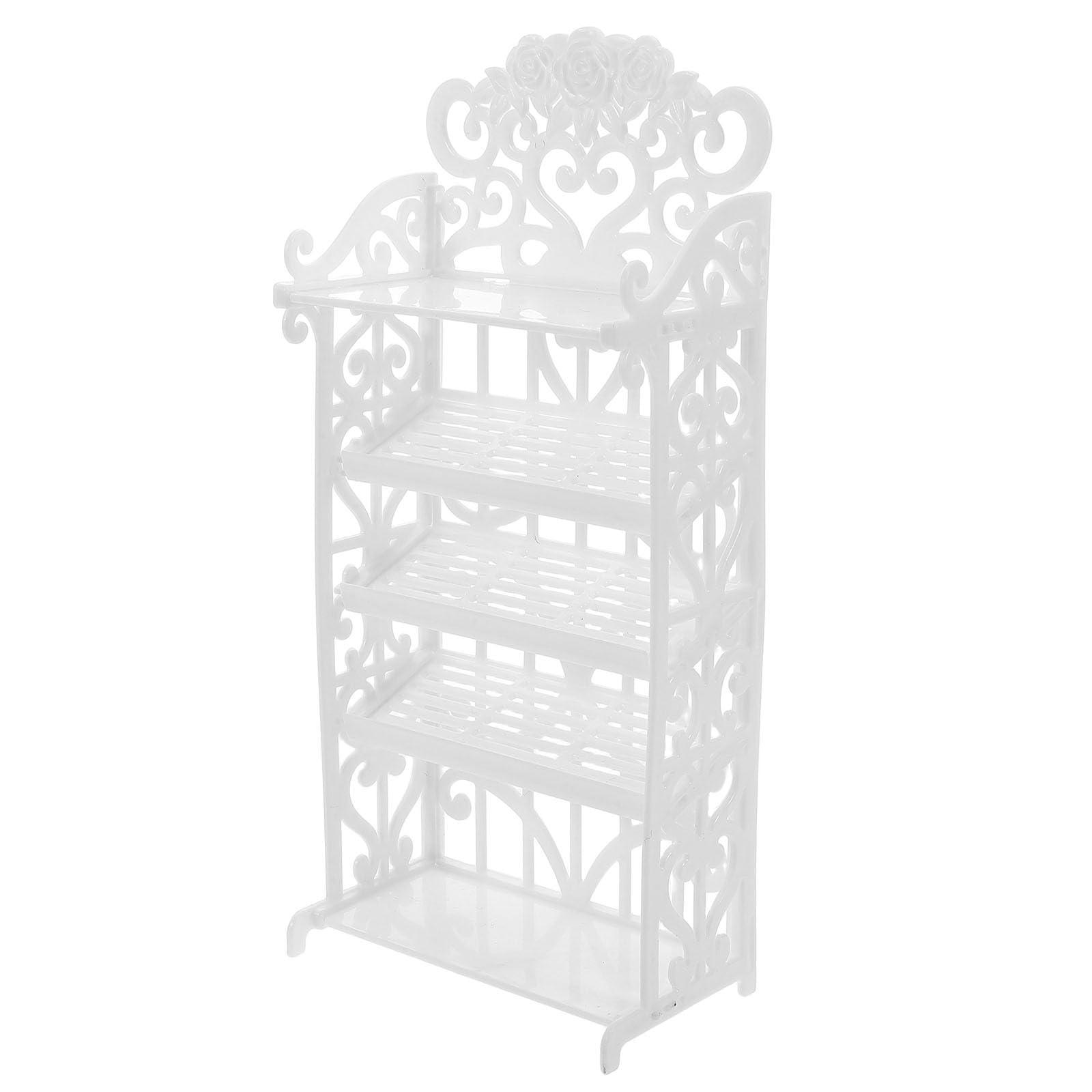 TOYANDONA Mini Doll Shoe Rack Dollhouse House Book Shelf Shelf Miniature s Locker Storage Rack Bathroom Essentials for s Closet Plastic White