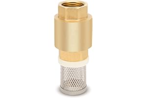 SYWUWV Foot Valve with Filter 1/2" NPT, Brass Bottom Valve, Non Return Spring Vertical Check Valve to Filter Impurities, Prevent Backflow of Media for Water Pump, Irrigation, Industrial Piping System DN15