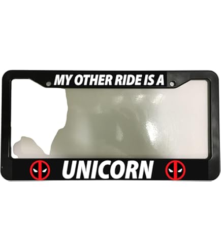 Deadpool License Plate Frame Deadpool 'Maximum Effort' Vinyl Decal - Foto 3