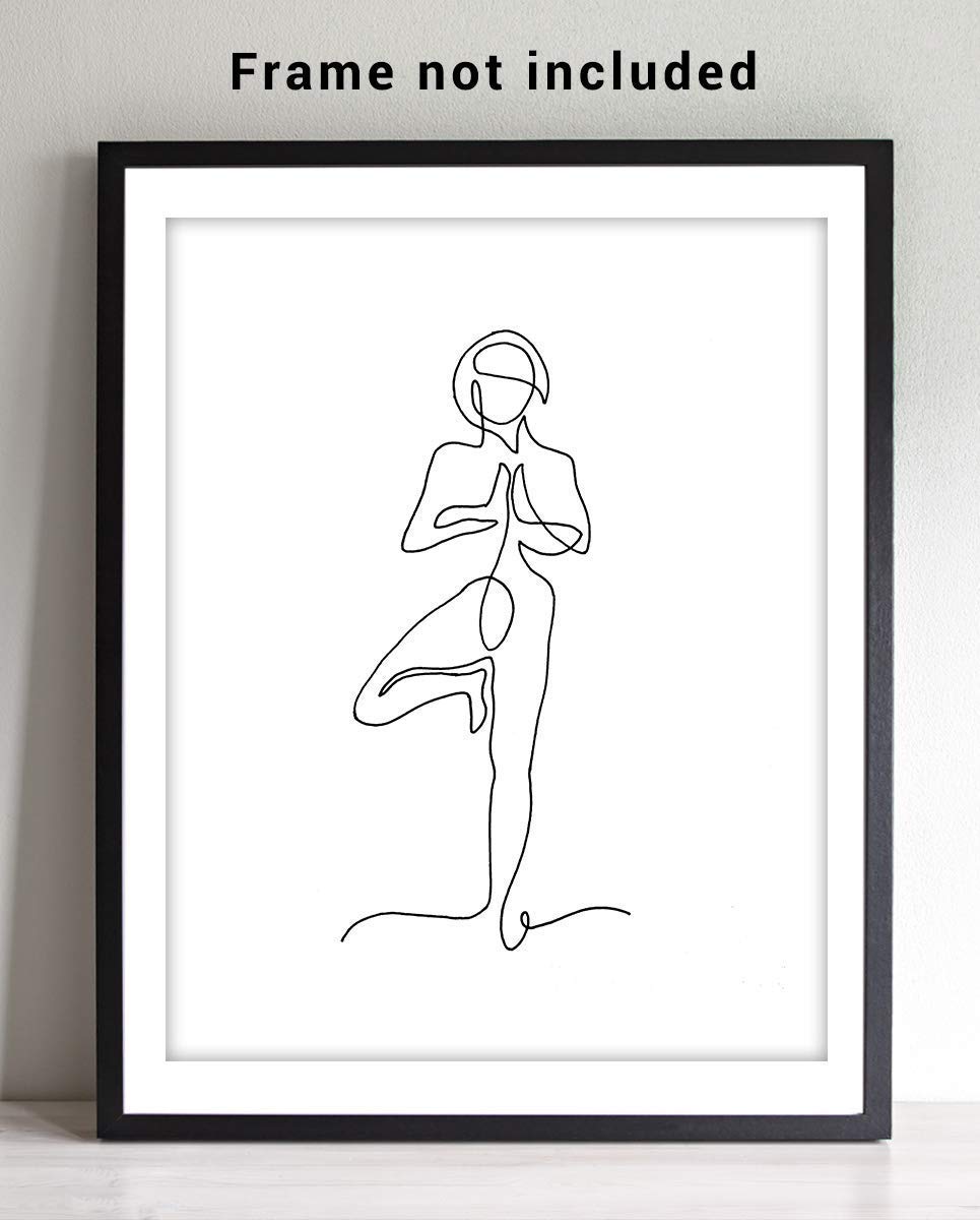Amazon.com: Yoga Tree Pose Minimalist Black & White Wall Art Amazon.com: Yoga Tree Pose Minimalist Black & White Wall Art