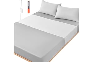 Grounding Sheets for All Mattress Sizes, BOVEREY Grounding Mat for Bed 10% Silver Fiber+90% Organic Cotton Grounding Sheets Sleeping Connect Earth Grounded Mat, with Cord & Tester 104.3"x23.6" (White)