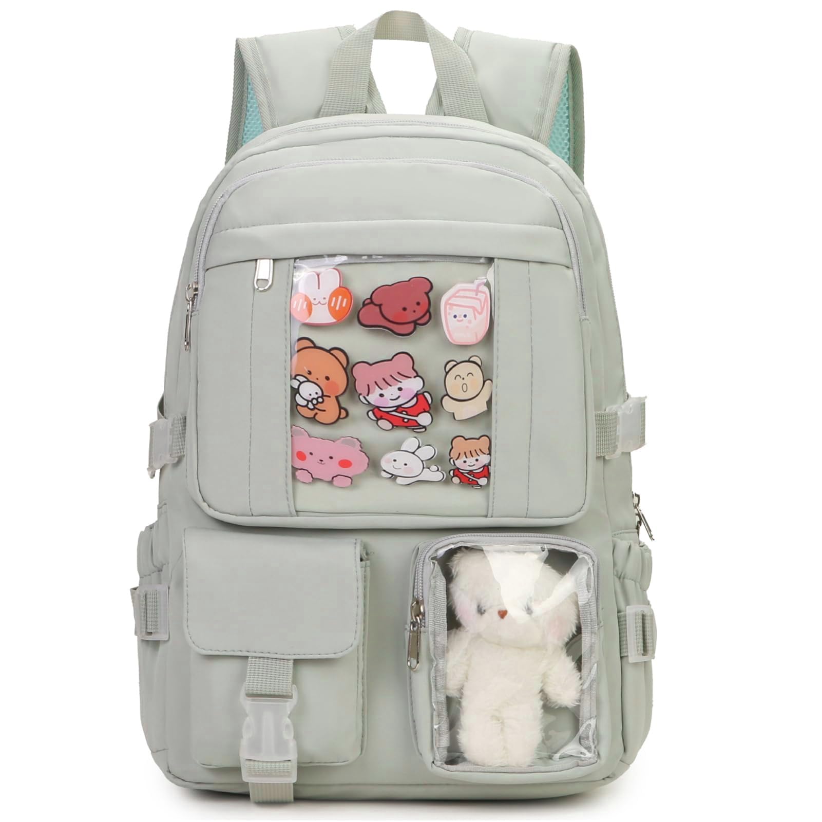 PRLINJSK Kawaii Backpack for Teen Girls, Cute Aesthetic High Middle ...