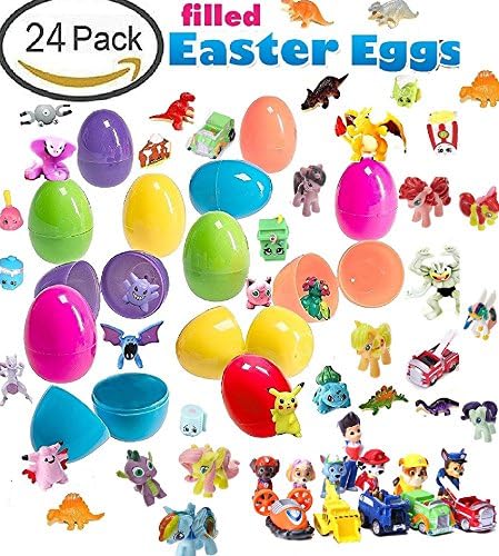 24 Toy Filled Easter Eggs - Filled with Pokemon Figures, Dinosaur, Paw Patrol and More!