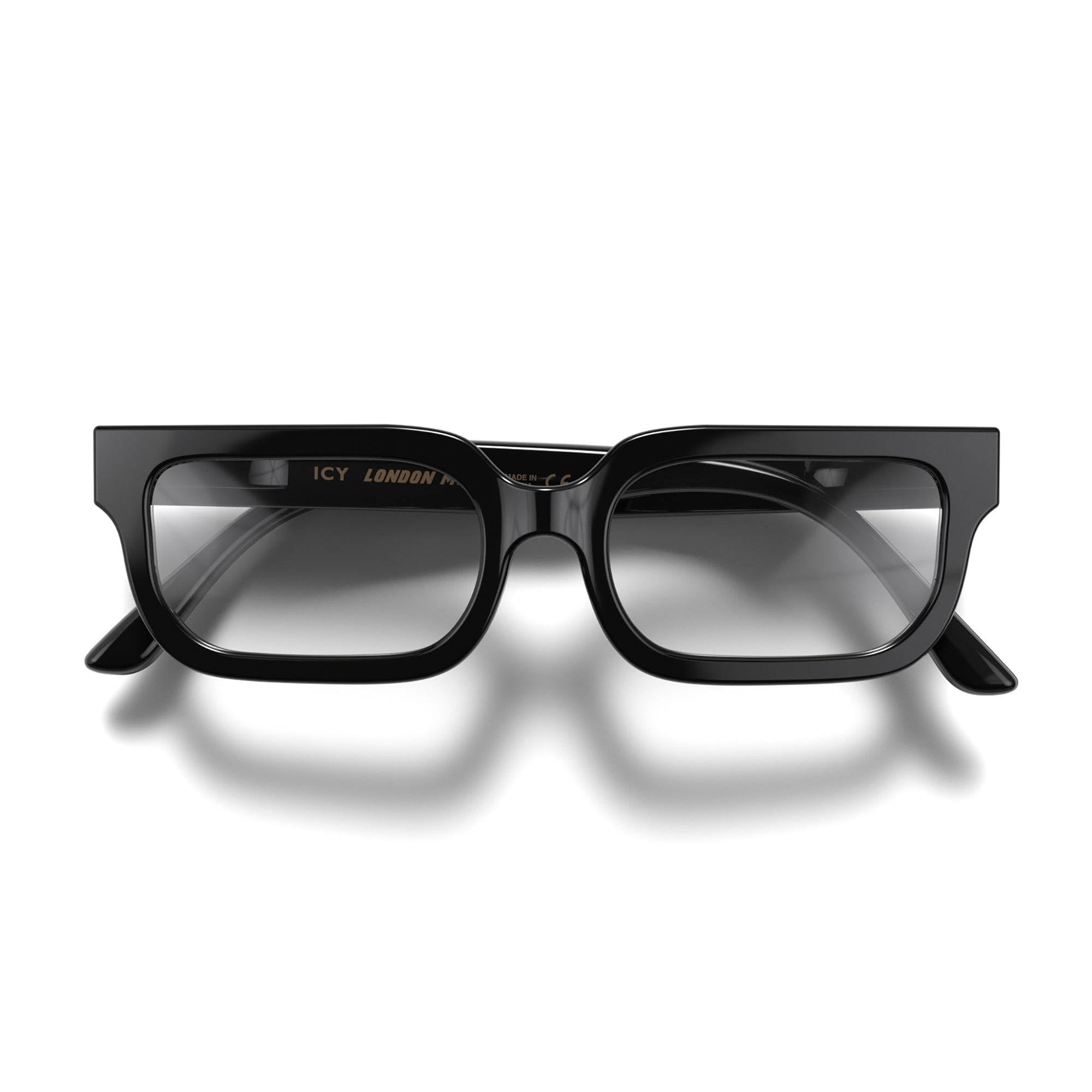 LONDON MOLE® Icy blue light blocking glasses | Cool rectangular shaped blue blockers | Anti eyestrain for screens | Men’s Women’s Unisex | Spring hinges