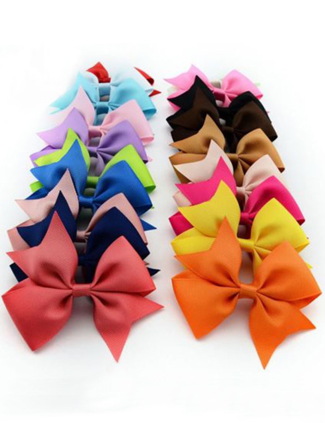 Angoo Beauty 10pcs Girls Ribbon Bow Hair Clip Kids Alligator Clips Party Hair Accessories Facial Hair for Baby Girl Toddlers Kids(Multicolored)