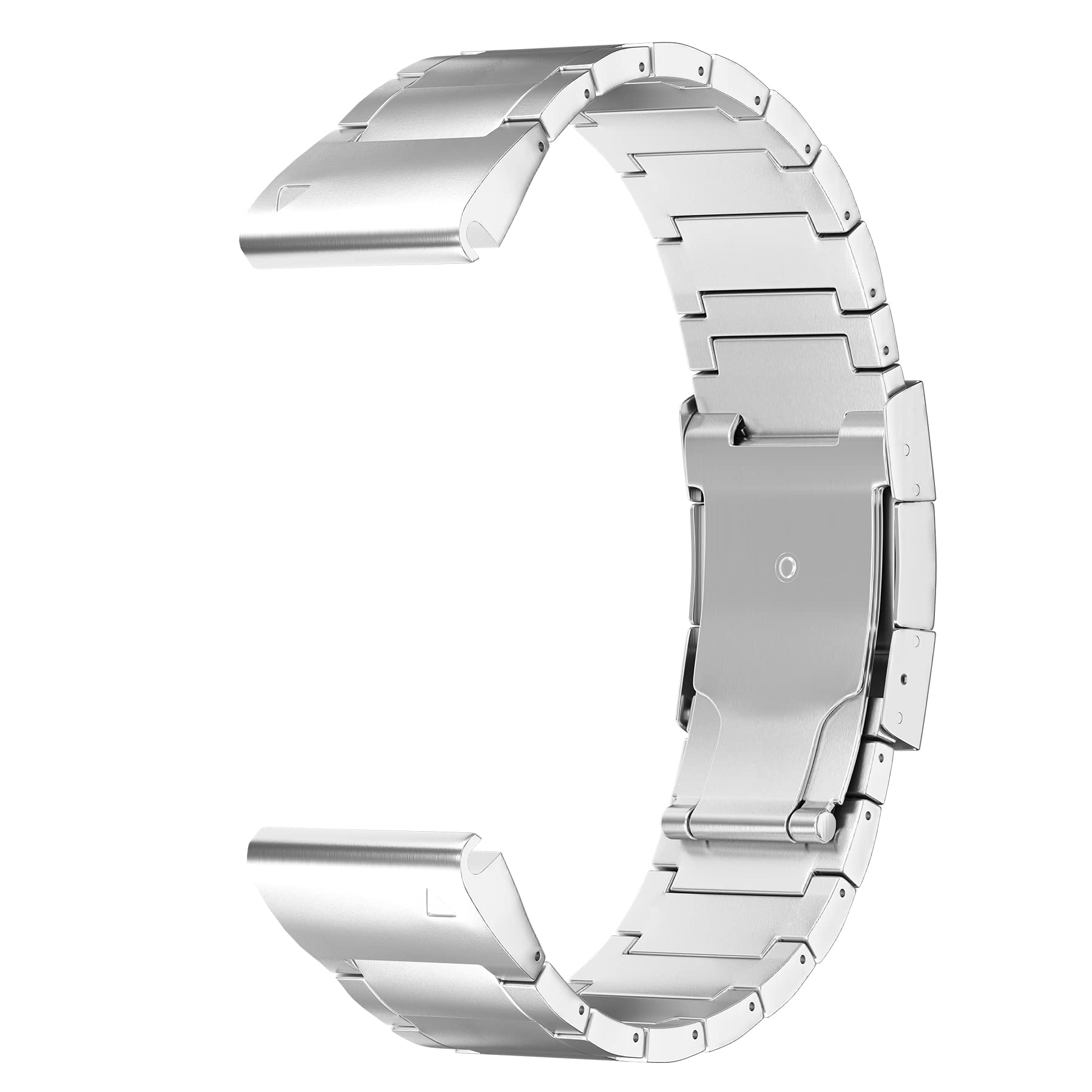 LDFAS Fenix 8/7/6 Pro/5 Plus Band, 22mm Titanium Metal Quick Release Easy Fit Watch Strap with Double Button Clasp Compatible for Garmin Fenix 7 5 Plus 6 Pro/Forerunner 935/945/Epix Gen 2 Band, Silver