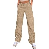 WZIKAI Cargo Pants for Women High Waisted Casual Pants Baggy Wide Leg Trousers Y2K Streetwear with 6 Pockets