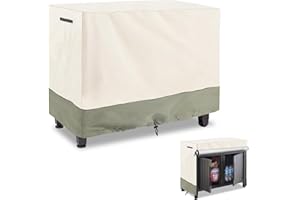 Bitubi Prep Table Cover with Split Zipper for 52 Inch Keter Unity XL Portable Outdoor Table, Heavy Duty Waterproof Grill Cart Cover for Patio Table, Beige