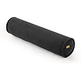 Ailuteie Long Round Body Pillow for Adults – Corduroy Cervical Roll Bolster Pillow, Firm Support for Spine Alignment & Side Sleeping,39 x 7.87 Inches,Lamp Black