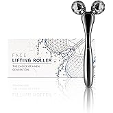 SZMDLX 3D Facial Massager Rollers Lifting Massager, Skin Care Face Body Massager Firming Tools for Body Relaxation Massage, Kneading, Body Slimming and V-Shaped Face Lift, Anti-Wrinkle (Gunmetal)