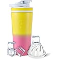 Ice Shaker Insulated Stainless Steel Shaker Bottle | 26oz, Flamingo | Cold for 30+ Hours | Insulated Cup with Twist-on Agitator | Odor-Free Bottle for Protein Shakes, Water, Smoothies, Cocktails