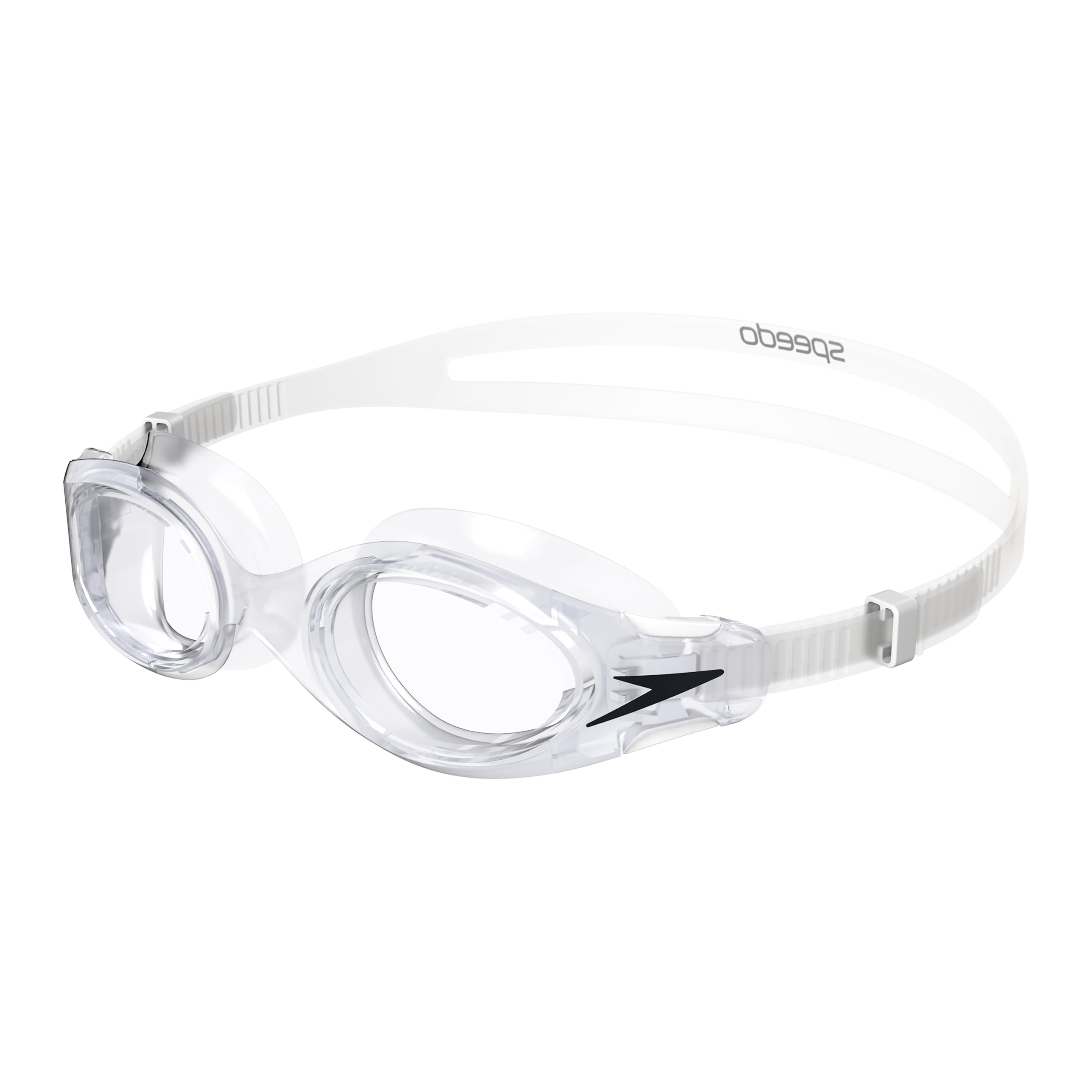 Speedo Unisex-Adult Hydrosity 2.0 Swimming Goggles | Anti-fog | Anti-leak, Clear/White, One Size