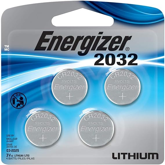 Energizer 2032 CR2032 Battery, 4 Count, 3 Volt Lithium Coin Batteries