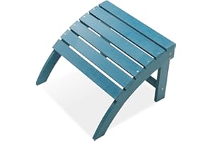 Psilvam Adirondack Ottoman, Adirondack Footstool for Adirondack Chair Weather Resistant Foot Rest for Outdoor Porch, Yard, Garden (Blue)
