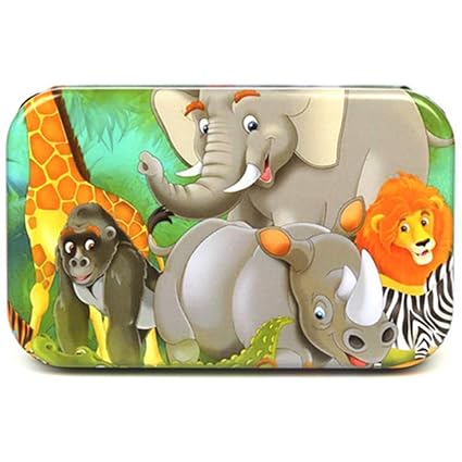 Leoie 60pcs Childrens Wooden Puzzles Baby Early Education Educational Toys Gift with Storage Box 5#