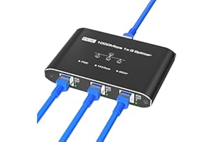 PoE Splitter 1 in 3 Out, 3 Port Gigabit PoE Switch, IEEE 802.3at/af Compliant, 30W per Port Ethernet Over Power Ethernet Spli