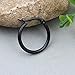 Thenice 1 Pairs Men's Black Titanium steel Ear ring Hoop Earrings (the inside diameter of:14mm)
