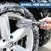 Cleaning Brush for Tires and Wheel Hub, Plumeet Wheel & Wheel Well Short Handled Brush and Premium Metal-Free Wheel & Rim Brush (2 Pack)