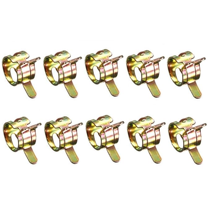 GOOTRADES 10 Stücke 8mm Federband Typ Kraftstoff Vakuumschlauch Silikon Rohrklemme Clip Rohr Schellen Kraftstoffleitung Schlauchschellen Wasserrohr Luftschlauch Vakuum Schlauchschelle