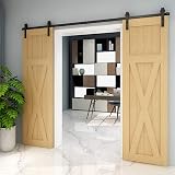 TSMST 305CM Sliding Barn Door Hardware Kit Track Roller for Double Doors view 8