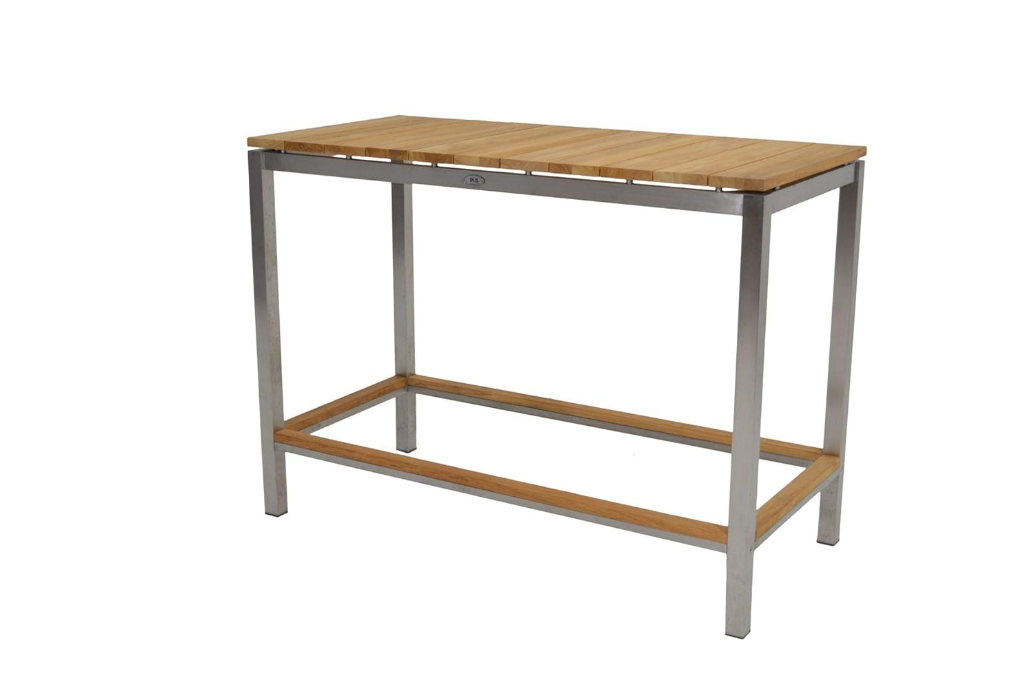 Licht-Erlebnisse Bartisch Style 150x70x110cm Teakholz Edelstahl