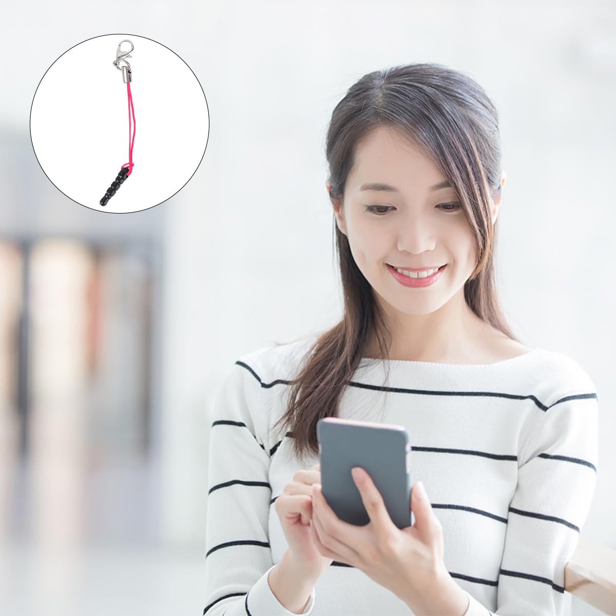 15pcs Dust Plug Charm Straps with Dust Plugs Lobster Clasps DIY Earphone Jack Accessories Cell Charms (Random Color)