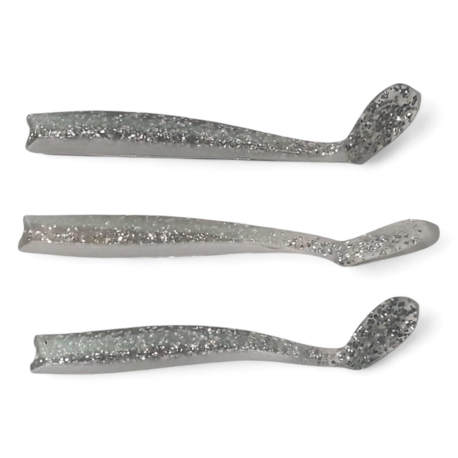 AT PRODUCTS Green Eyed Sandeel 3 x Soft fishing lure 4g/10cm Silver Glitter