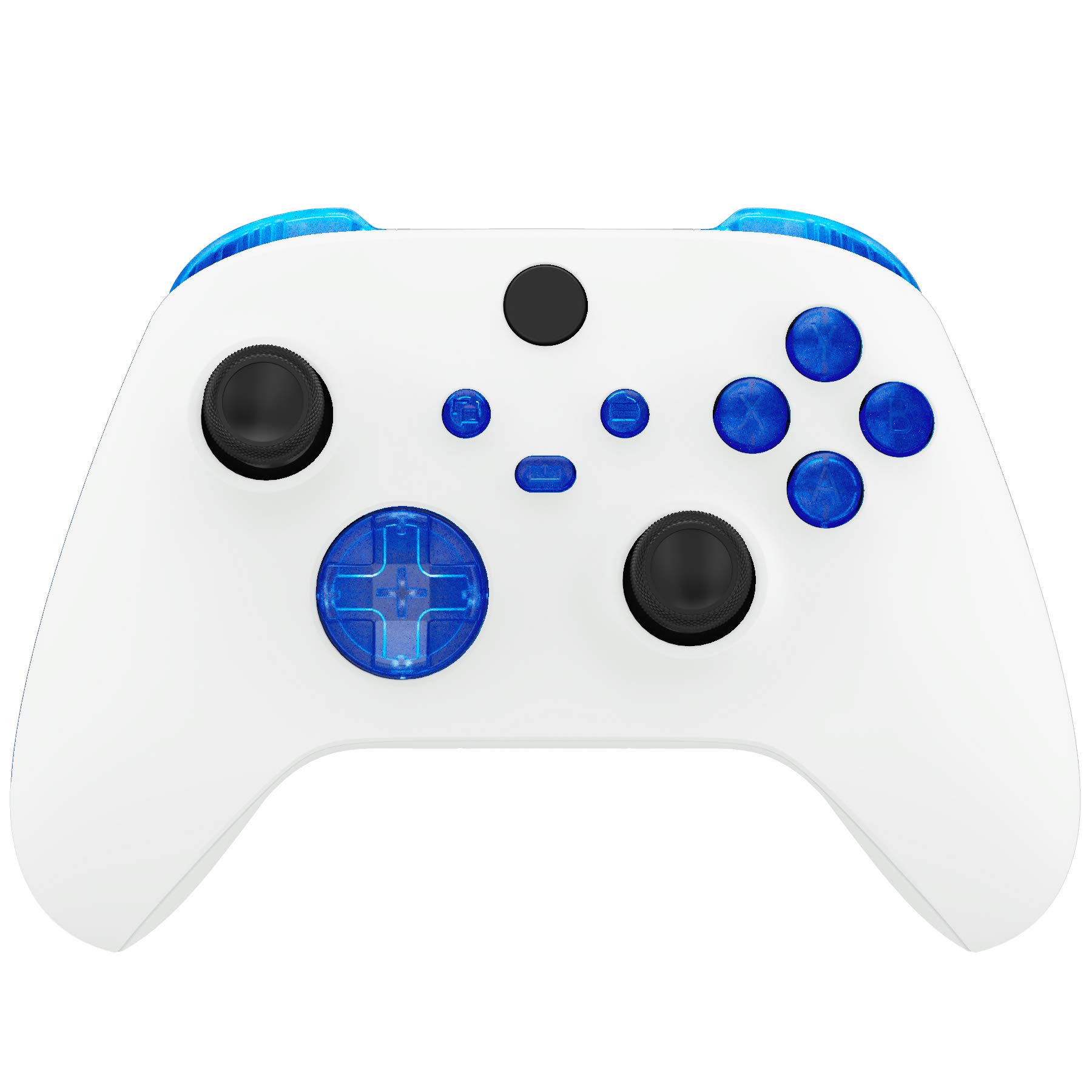 eXtremeRate Replacement Buttons for Xbox Series X & S Controller, Clear Blue Custom Accessories Repair Bumpers Trigers Dpad ABXY Start Back Sync Share Keys Parts for Xbox Core Wireless Controller