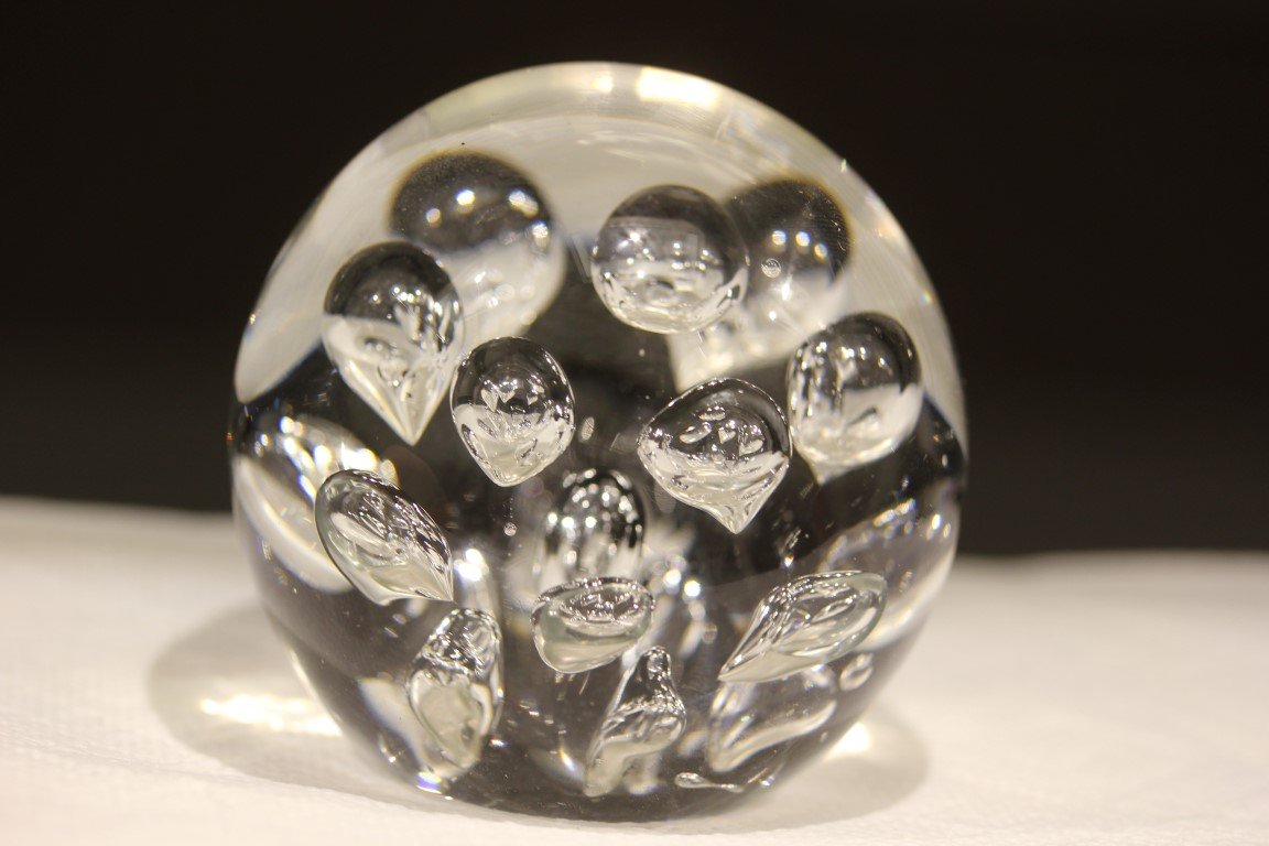Dream Ball Clear with Bubbles (210), Glass Ball, Paperweight, Wish Ball Approx. 6.5 - 7.0 cm