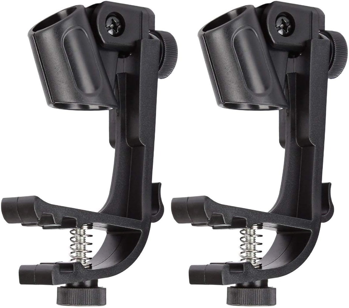 Klicop Adjustable Drum Microphone Clips Rim Snare Mount Clamp Holder Gear Studio 2Pcs Microphone Tool