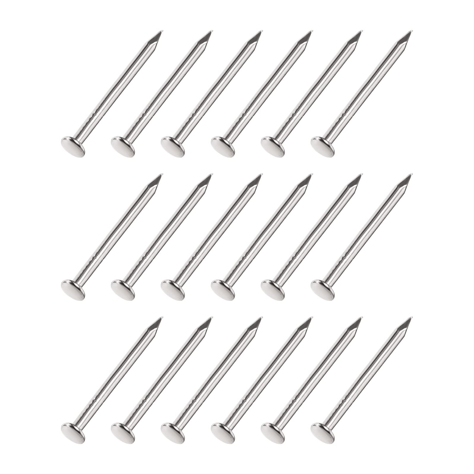 METALLIXITY Small Nails (1.2x16mm) 500pcs, Carbon Steel Tiny Hardware Nails - for Household Woodworking, Silver Tone