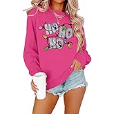 LOTUCY Sequin Christmas Sweatshirt Women: Santas Favorite HoHoHo Christmas Sweater Merry Holiday Long Sleeve Tops