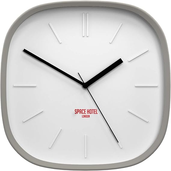 Space Hotel London ® Silent Sweep Square Wall Clock, The Moontick