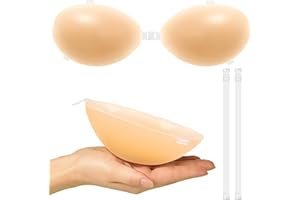 Nimiah Thick Padded Sticky Bra - Invisible Silicone Adhesive Bra for Strapless Backless Dress Ideal for Small/Flat Chest