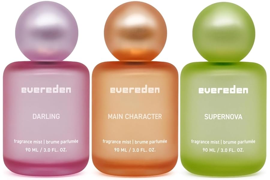Evereden Fragrance Hair and Body Mist Bundle of 3: Clean & Vegan Collectible Hair and Body Spray for Teen Girls Set – Amplify Your Self-Expression with Iconic Scents in Aesthetic Bottles