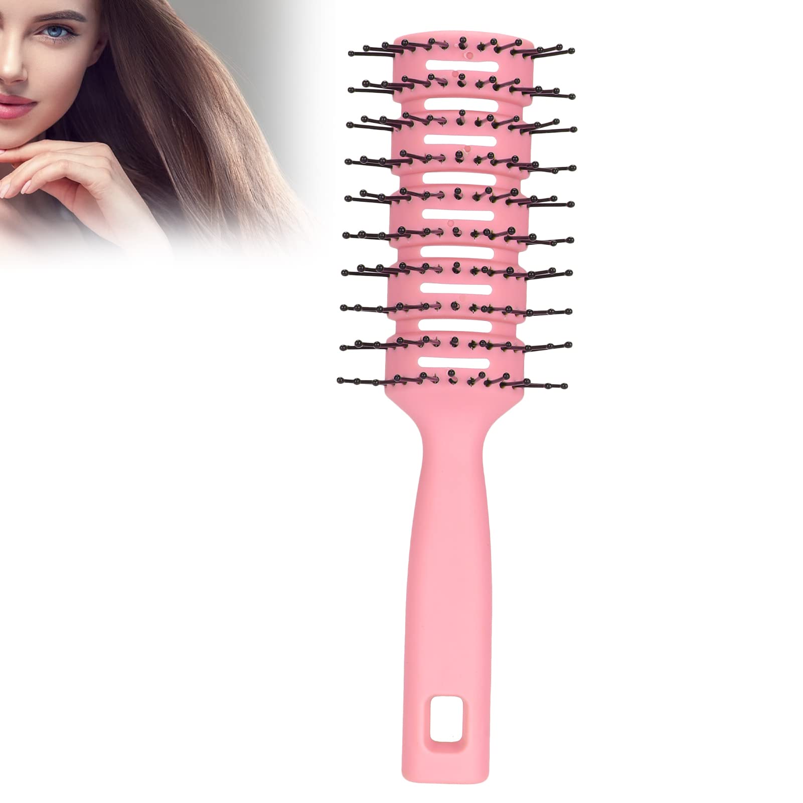 Antistatic Hairbrush, Vent Massage Brush, Styling and Blow Dryer Non-slip Ventilated Hair Brushes for Men and Women, Detangling Brush For Daily Styling (pink)
