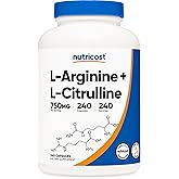 Nutricost L-Arginine L-Citrulline Complex 750mg, 240 Capsules - Non-GMO