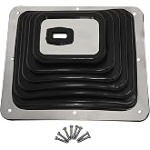 HXKDJ 6284 Large Shift Boot, Universal Rectangular Shifter Boot Cover with Triple Chrome Plated Steel Plate, for Manual Transmission
