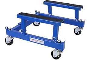 CQSXDA Motorcycle Dolly, ATV Motorcycle Four Wheeler Cycle Engine Cradle Dolly 1500lbs,Heavy Duty Racks for Motorcycle Maintenance, Engine Stand, Blue