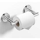 HITSLAM Chrome Toilet Paper Holder Wall Mount, Double Post Pivoting Toilet Paper Roll Holder, SUS304 Stainless Steel Toilet Tissue Holder, Modern Tissue Holder for Bathroom, Kitchen, Washroom