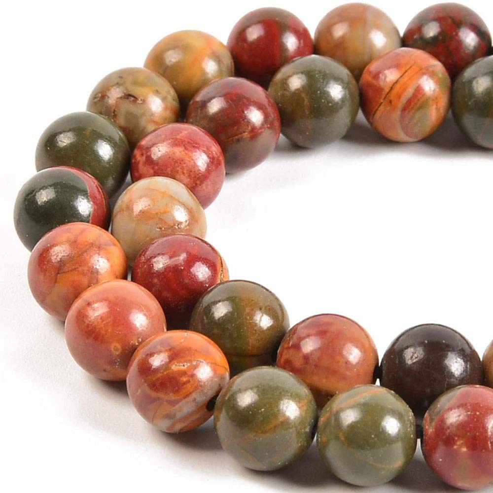 Genuine Picasso Jasper Beads for Jewelry Making Gemstone Semi Precious Stone Round 6mm Strand 15"(60-62pcs) — image 1