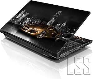 LSS Laptop 15 15.6 Skin Cover with Colorful Gold Audi Car Pattern for HP Dell Lenovo Apple Asus Acer Compaq - Fits 13.3