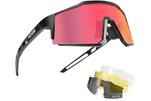 VOZAPOW Polarized Sports Sunglasses for Men Women, Lightweight Running Sunglasses 4 Lenses for Baseball, Cycling, Driving