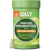 OLLY Precise Probiotics Metabolism Support Supplement, Supports Your Microbiome, Digestive &amp; Immune Systems and Your Healthy Metabolism*, Clinically Studied Strains, 30 Count