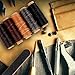 Leather Working Tools 16 Pcs Upholstery Carpet Canvas Leather Kit Needles with Waxed Thread Crod and Drilling Awl and Thimble for Leather Repair Basic Leather Tools, DIY Hand Sewing Craft Accessories