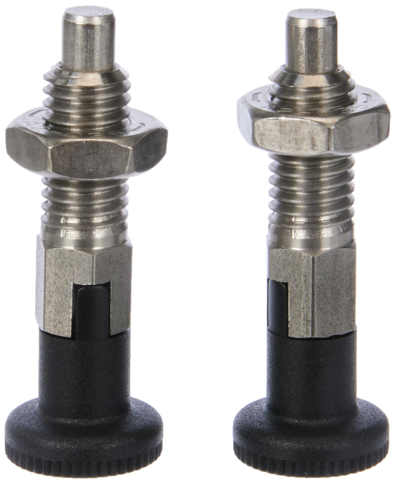 Ganter Normelemente GN 717-6-M10-CK-NI 717-6-M10-CK-NI-Stainless Steel Latching Bolt, Silver, Gewinde d2: M10, Set of 2 Pieces